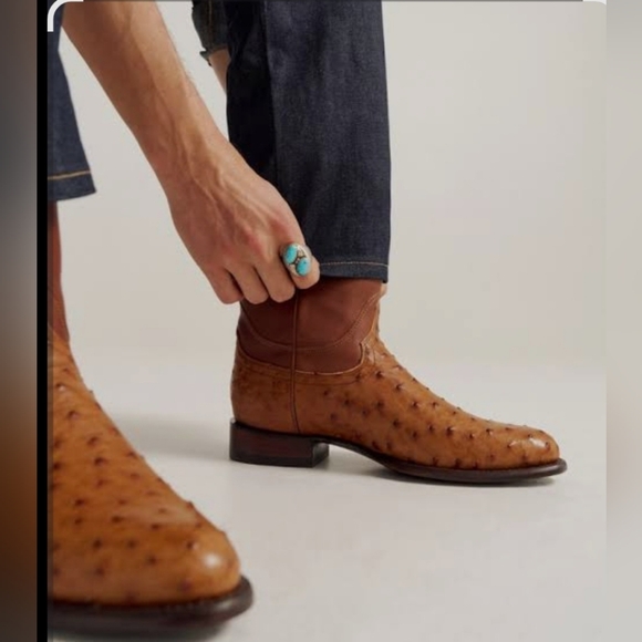 NEW PUEBLO VIEJO OstrichBoots Leather Men's